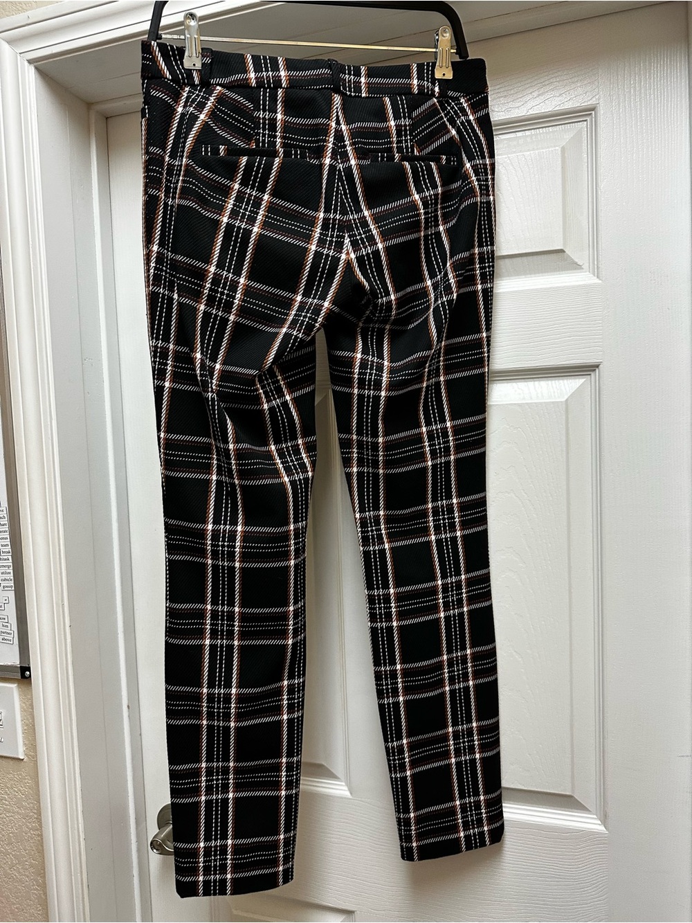 Banana Republic Black Plaid Chinos with Tan & White Windowpane